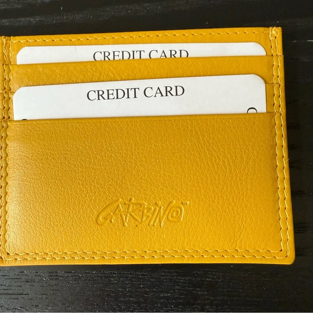 Vera Pelle Garbino Mustard Leather Card Holder Nee